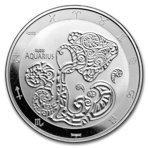 Tokelau - $5 Zodiac Series: Aquarius - 1oz Silver