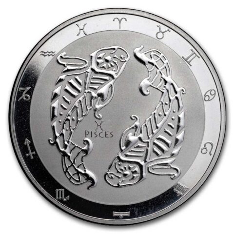 Tokelau - $5 Zodiac Series: Pisces - 1oz Silver