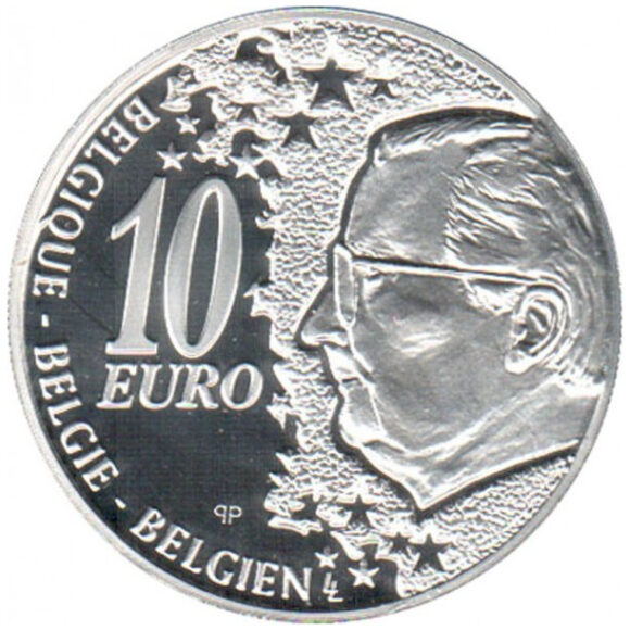 10 Euro 2002 – 50 jaar Brusselse trein (Proof Zilver) - Afbeelding 2